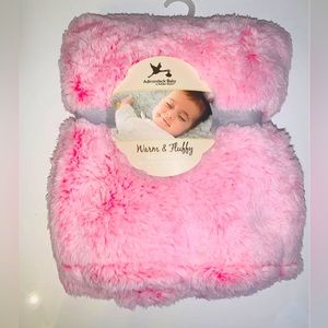 Baby Toddler Pink Plush Fluffy Soft Faux Fur Throw Blanket NWT
